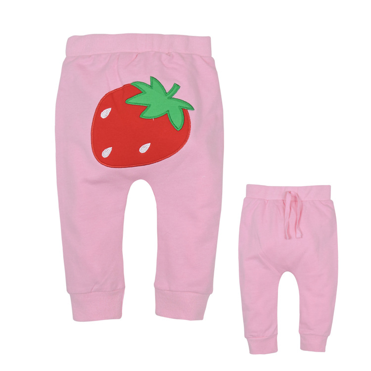 Pink StrawberryAutumn and winter new pattern Trousers large PP pants baby pure cotton trousers male girl Haren pants baby leisure time trousers