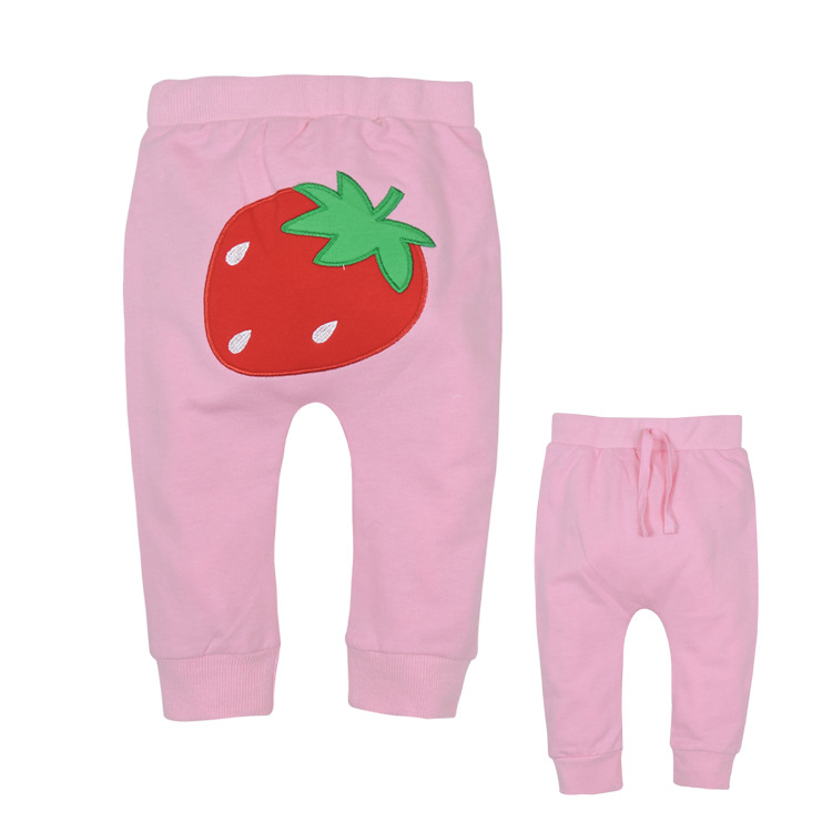 Pink StrawberryAutumn and winter new pattern Trousers large PP pants baby pure cotton trousers male girl Haren pants baby leisure time trousers