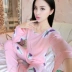 Bông lụa đồ ngủ mùa hè của phụ nữ phần mỏng Hàn Quốc dài tay cotton lụa đồ ngủ bông bông dịch vụ nhà phù hợp với tháng phù hợp với