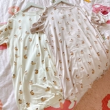 Мультяшная летняя пижама, розовая юбка, тонкое платье, милое платье-футболка, короткий рукав, свободный крой