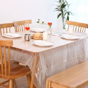 Khăn trải bàn dùng một lần nhựa hình chữ nhật nhà khách sạn vải tròn bàn dày phim trắng trong suốt bàn ăn vải - Các món ăn dùng một lần