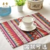 Thái sọc bảng mat bàn ăn vải placemat red blue retro tính năng phong cách dân tộc bữa ăn mat trà mat