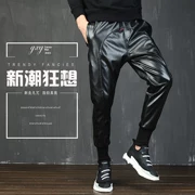 Quần da nam mới cộng với nhung dày, giản dị Harlan phiên bản Hàn Quốc của xu hướng giới trẻ Slim xe máy da