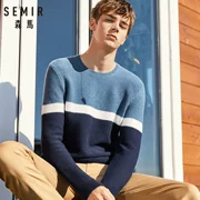 Áo len nam Senma 2018 mùa đông mới áo len cổ tròn màu áo len nam phiên bản Hàn Quốc của áo len nhỏ tươi