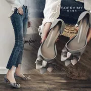 2019 mới mùa hè giày cao gót giản dị Phiên bản Hàn Quốc của giày đi mưa mũi nhọn Giày nữ hoang dã Giày dép nữ thời trang không thấm nước - Rainshoes