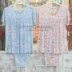 Li và Qian mới đích thực dịch vụ nhà mùa hè sợi tre nữ ngắn tay 7 quần quần đồ ngủ modal kích thước lớn phù hợp với pijama lụa dài tay Bộ Pajama