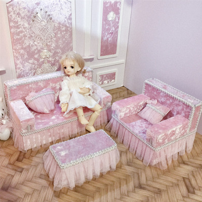 taobao agent BJD sofa 6 -point single double baby house background board SD small cloth DD doll seat lace princess camera props