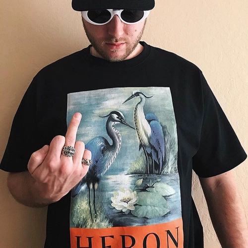 Правильная версия Heron Preston18ss Sianhe Shuanghe Свободный короткий рукав Mei Chao Gao Street Men and Women Ins Tee