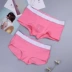 Bông vài đồ lót màu hồng nam võ sĩ quyền Anh nữ tam giác thở thấp eo Lycra màu rắn sexy thể thao phù hợp với quần lót cặp Cặp đôi