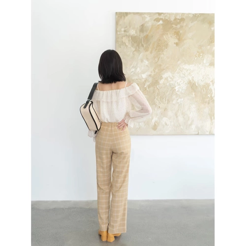 Просто освещенная «проверенная полноразмерная» может отрегулировать тонкие ноги, длинный отдых, дикие широкие брюки для ног, ниша дизайн