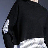 Пуховик, дизайнерский комплект, модный трикотажный удерживающий тепло свитер, европейский стиль, 2020, свободный крой, большой размер