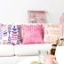 Ins hồng dễ thương đầy màu sắc Tiếng Anh Bắc Âu ôm gối đệm đơn giản hiện đại phòng khách mô hình sofa phòng gối