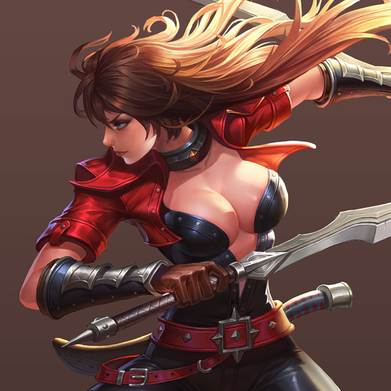 CG游戏对战美女英雄人物人设场景美术角色手绘原画PSD设计素材