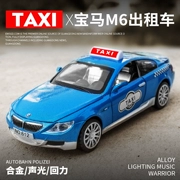 Mô hình đồ chơi trẻ em Taxi Mô phỏng hợp kim M6 Mô hình xe taxi Cậu bé âm thanh và ánh sáng kéo xe trang trí - Chế độ tĩnh