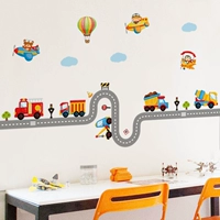 Мультяшная машина, чехол для проездного, наклейка на стену для детской комнаты, креативное украшение для мальчиков, наклейки для детского сада