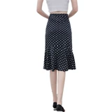 Длинная шифоновая летняя юбка в складку, длинная юбка, рыбий хвост, коллекция 2021, в корейском стиле, средней длины, высокая талия