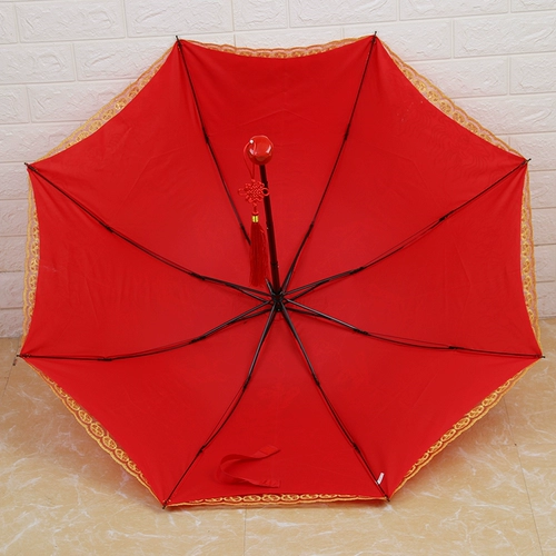 Свадебные принадлежности Daquan Encyclopedia Взаимодействие с тремя сфонами зонтичной свадьбы жениться на Redro Red Umbrell