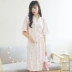 Nhật bản kimono áo ngủ nữ mùa hè kỳ nghỉ du lịch thường ngắn tay phần dài của cotton có thể được đeo bên ngoài đồ ngủ sexy áo ngủ nam Night Robe
