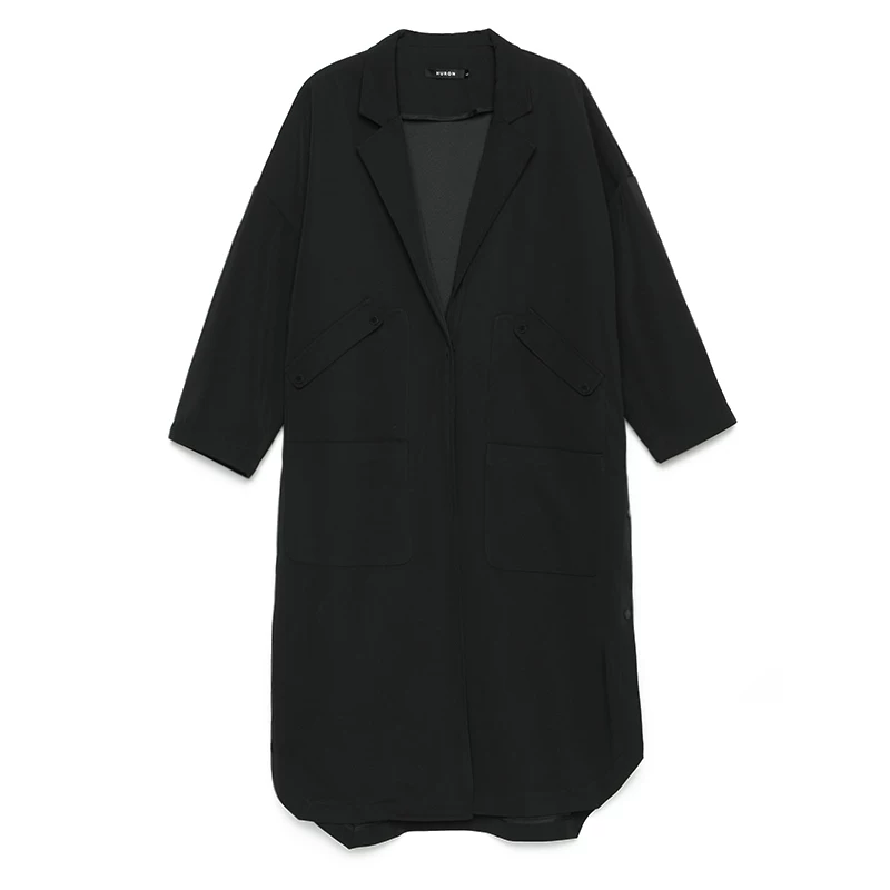Костюм, trench coat, осенняя оригинальная дизайнерская куртка, свободный крой