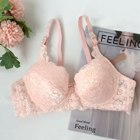 3 miếng của mùa hè phần mỏng sexy ren ngực nhỏ tập hợp đồ lót điều chỉnh hai khóa ab cup ít phụ nữ áo ngực quần lót