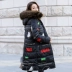 Chống mùa 2018 mới Hàn Quốc phiên bản của hai mặt xuống áo khoác bông phụ nữ lớn cổ áo lông thú mỏng dài bông áo khoác kích thước lớn áo áo khoác kaki nam lót lông cừu Bông