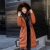 Chống mùa 2018 mới Hàn Quốc phiên bản của hai mặt xuống áo khoác bông phụ nữ lớn cổ áo lông thú mỏng dài bông áo khoác kích thước lớn áo Bông