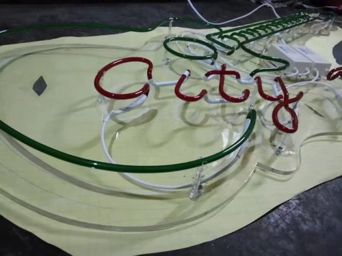 Стеклянная линейная лампа, ретро гитара