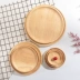 Nhật Bản phong cách đĩa gỗ rắn đĩa gỗ sồi khay bánh mì tấm tròn trái cây tấm ăn tối tấm gỗ salad - Tấm đồ dùng nhà bếp bằng gỗ Tấm