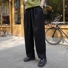 Классические брюки 可乐生活自制秋冬慵懒坠感日系复古直筒宽松九分阔腿休闲西裤男女