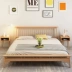 Tất cả các giường gỗ rắn 1,5 m 1,8 m giường đôi Bắc Âu tối giản hiện đại nội thất phòng ngủ Nhật trắng giường gỗ sồi - Giường Giường