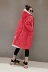 Trạm châu âu quần áo mùa đông nữ 2018 mới lỏng phần dài trùm đầu trên đầu gối màu đỏ chống mùa giải phóng mặt bằng phá vỡ mã xuống áo khoác Xuống áo khoác