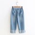 Cô gái 10-15 tuổi mùa hè mỏng mảnh denim quần cắt 12 đứa trẻ lớn 13 trẻ em béo sinh viên quần giản dị 9 - Quần jean quần jean trẻ em giá rẻ Quần jean