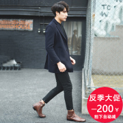 Đôi phải đối mặt với cashmere áo khoác nam thời trang Hàn Quốc kinh doanh len giản dị Nizi phù hợp với mùa thu và mùa đông áo khoác Nizi