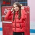 Xtep ấm áo khoác trùm đầu bông ngắn crop áo dây kéo huy hiệu nữ mùa đông dày áo thể thao 2018 Quần áo độn bông thể thao