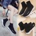 2018 mùa hè mới vớ đàn hồi giày nữ Hàn Quốc phiên bản của ulzzang triều vớ hoang dã giày cao để giúp giày thể thao giày của phụ nữ Giày cao gót