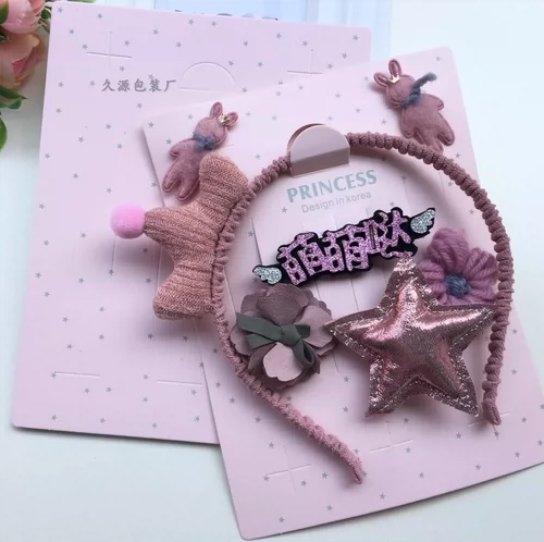 Аксессуар для волос, заколка для волос с бантиком, ободок, резинка для волос, комплект, картхолдер, упаковка, аксессуары, в корейском стиле