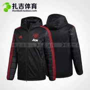 Zhaji Sports Adidas Manchester United bóng đá tập luyện cotton phù hợp với áo khoác nam giản dị trùm đầu ấm áp CW7626