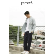 PREFIX Mùa hè Sản phẩm mới Tùy chỉnh Tencel Cotton Màu sắc mát mẻ Phù hợp với áo sơ mi sọc dài tay thân thiện và thoải mái - Áo