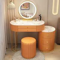 Круглый оранжевый 80 см. Стол+шкаф+интеллектуальное зеркало+круглый стул
