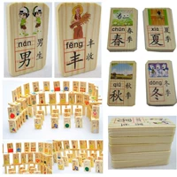 Trẻ em Dominoes Kỹ Thuật Số Trung Quốc Domino hai mặt 100 Cái 1-3-6 Tuổi Bé Xây Dựng Đồ Chơi Bằng Gỗ bộ lego xếp hình