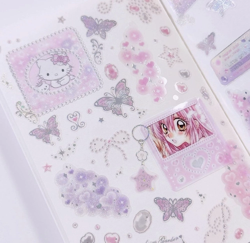Spot Korean Pearly Button Shiny Laser Sequin Starkling Card Sticker Ins Chase Diy Декоративная наклейка