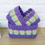 Пластиковая плетеная настольная корзина для хранения, пульт, система хранения, комплект, 3 предмета