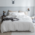 Phong cách bắc âu đơn giản tinh khiết bông trắng rửa giường cotton bốn bộ cotton Nhật Bản màu rắn khăn trải giường quilt cover giường Bộ đồ giường bốn mảnh