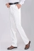 Mùa hè mỏng phù hợp với quần nam tinh khiết quần trắng lụa trung niên của nam giới cao eo lỏng thường linen nam quần Suit phù hợp