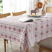 Net đỏ Bắc Âu Giáng sinh Năm mới khăn trải bàn tròn khăn trải bàn bông tuyết lớn và vải lanh bàn trà vải trang trí tiệc