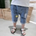 Trai cắt quần mỏng phần 2018 trẻ em mùa hè mới jeans lỗ quần quần Hàn Quốc phiên bản của quần short trẻ em thủy triều Quần jean