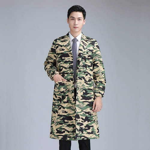 Униформа медсестры для работы, камуфляжный износостойкий длинный нагрудник, рабочая одежда, большой размер, свободный крой