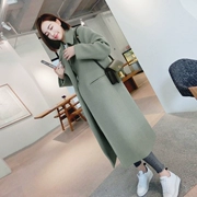 Áo khoác len màu đen phổ biến 2018 của phụ nữ Hàn Quốc mùa thu đông mới Áo len mới trong phần dài của học sinh - Áo Hàn Quốc