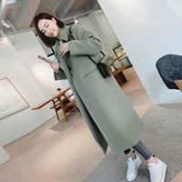Áo khoác len màu đen phổ biến 2018 của phụ nữ Hàn Quốc mùa thu đông mới Áo len mới trong phần dài của học sinh - Áo Hàn Quốc măng tô nữ dáng dài