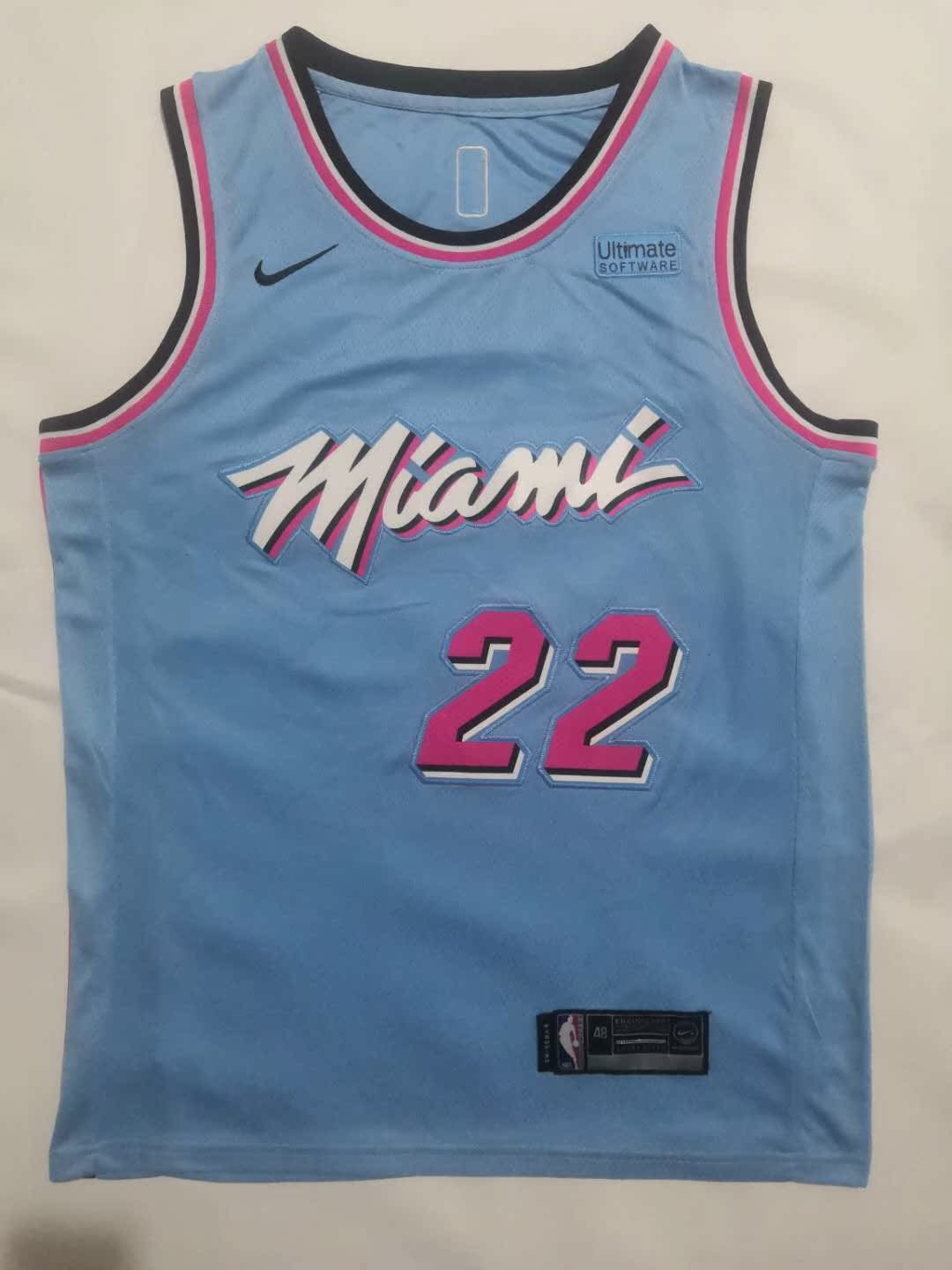 Heat 22 City Sky BlueThe heat No. 3 Wade Jersey men and women Basketball clothes No.22 Butler Jersey City Edition Basketball clothes vest